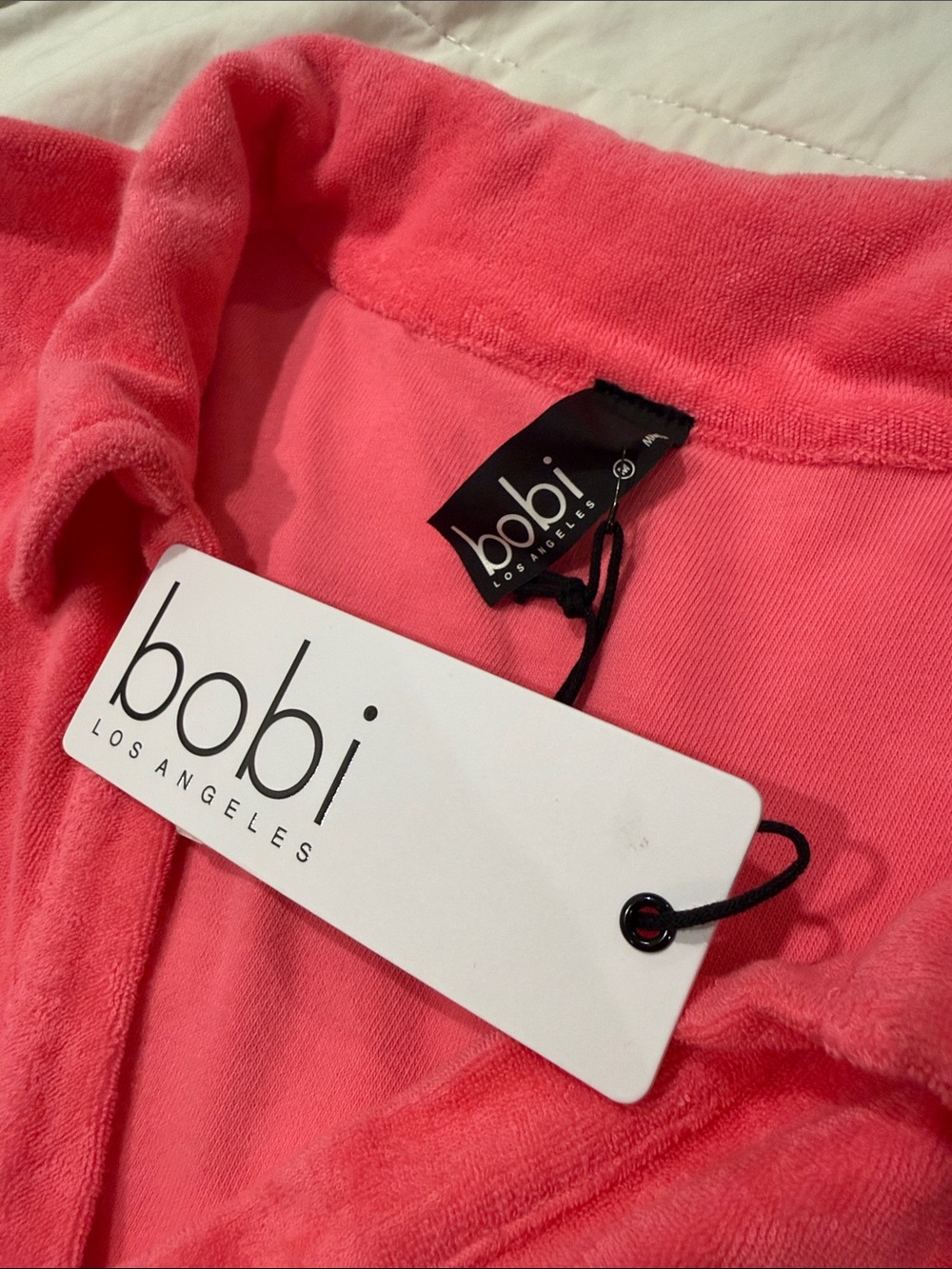 bobi Coral Pink Terry Polo Dress with Chest Pocket - Picture 2 of 4